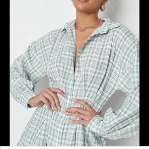 Miss guided pleated waist shirt dress NWT